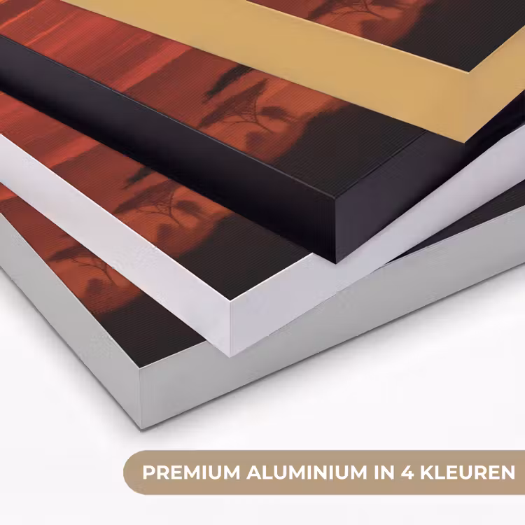 Savanne - Olifanten - Zonsondergang Textielframe zwart klein -USP_kleurenNL