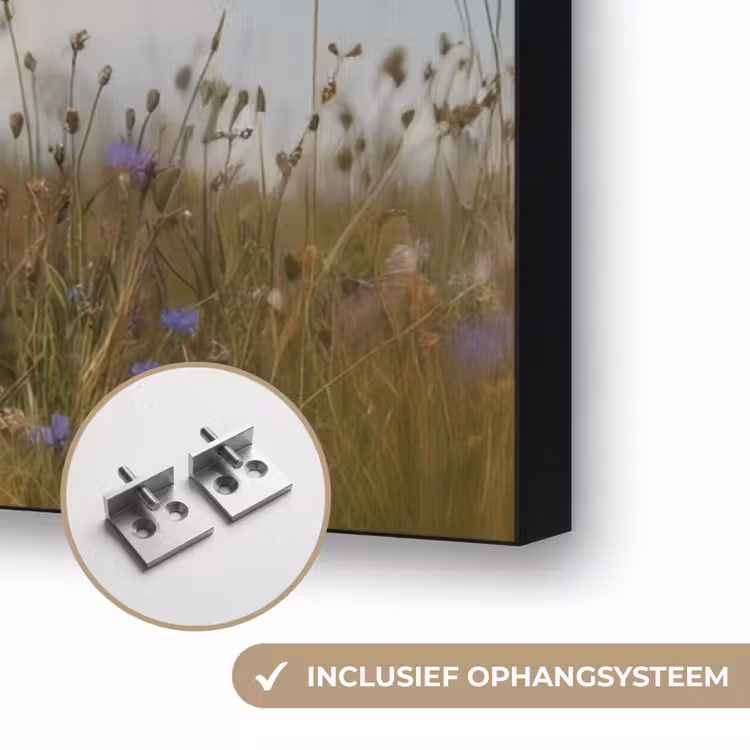 Schaap - Bloemen - Weide Textielframe zwart klein -USP_ophangsysteemNL