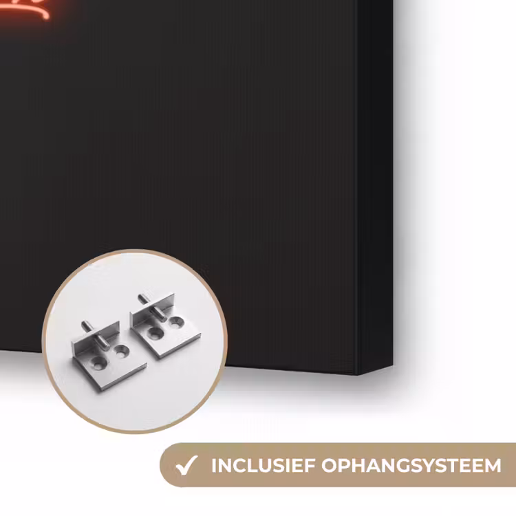 Schaap - Kokskleding - Neon - Quote Textielframe zwart klein -USP_ophangsysteemNL
