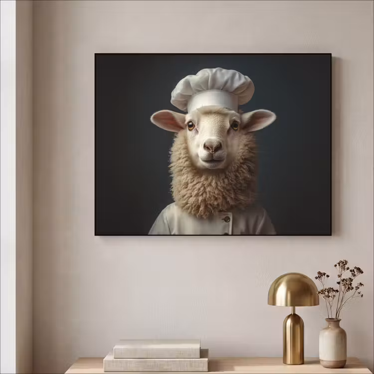 Schaap - Wol - Kok Textielframe zwart klein -sfeer2