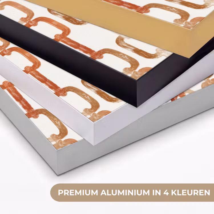 Schakels - Patroon - Aquarel - Terracotta Textielframe zwart klein 947 -USP_kleurenNL