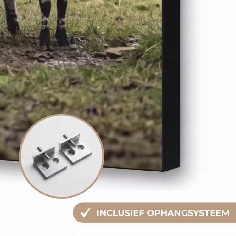Schapen - Rij - Weide - Dieren - Platteland Textielframe zwart klein -USP_ophangsysteemNL