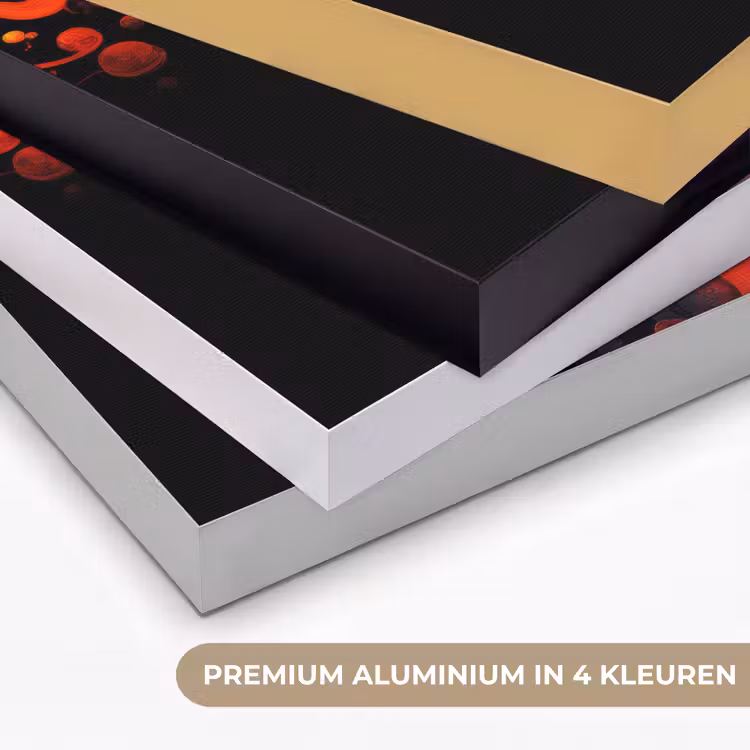 Schedel - Oranje - Zijaanzicht - Vlammen Textielframe zwart klein -USP_kleurenNL