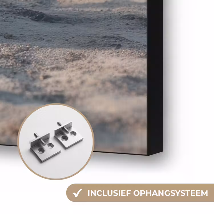 Scheepsstuur - Hout - Bruin - Zand Textielframe zwart klein -USP_ophangsysteemNL