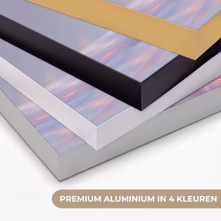 Schelp - Glanzend - Regenboogtinten Textielframe zwart klein -USP_kleurenNL