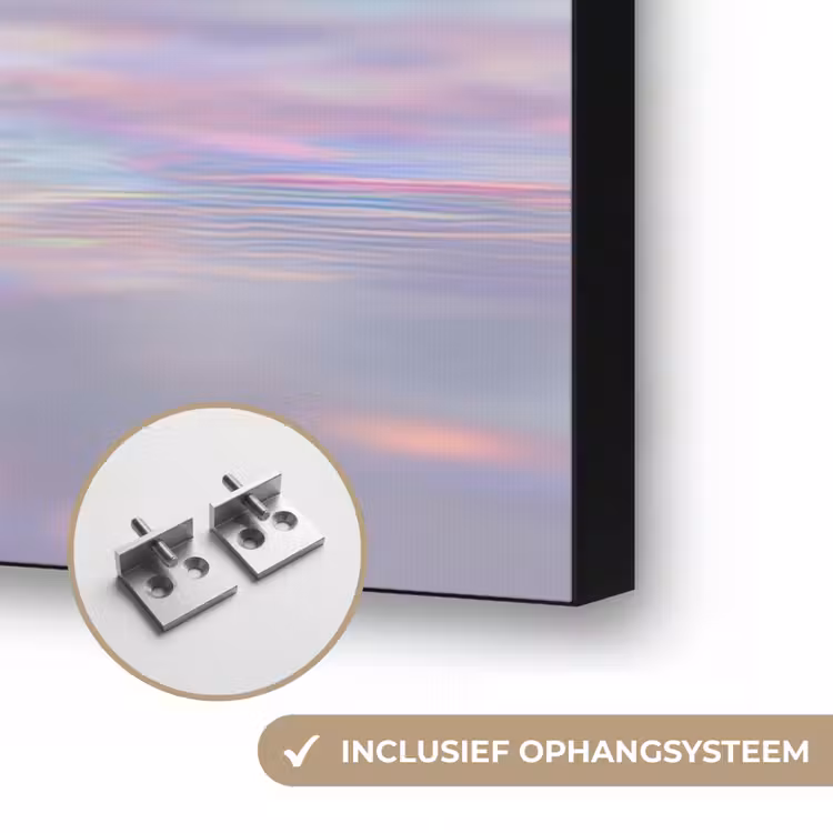 Schelp - Glanzend - Regenboogtinten Textielframe zwart klein -USP_ophangsysteemNL