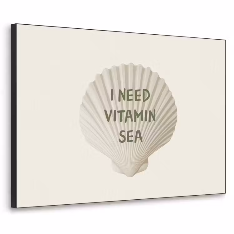 Schelp - Quote - Groen Textielframe zwart klein -3d