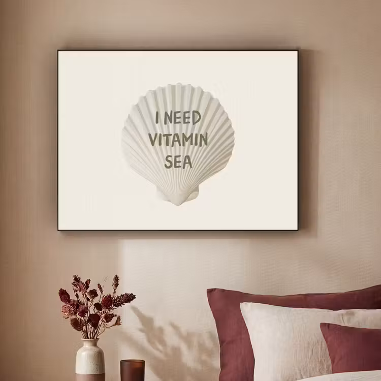 Schelp - Quote - Groen Textielframe zwart klein -sfeer1