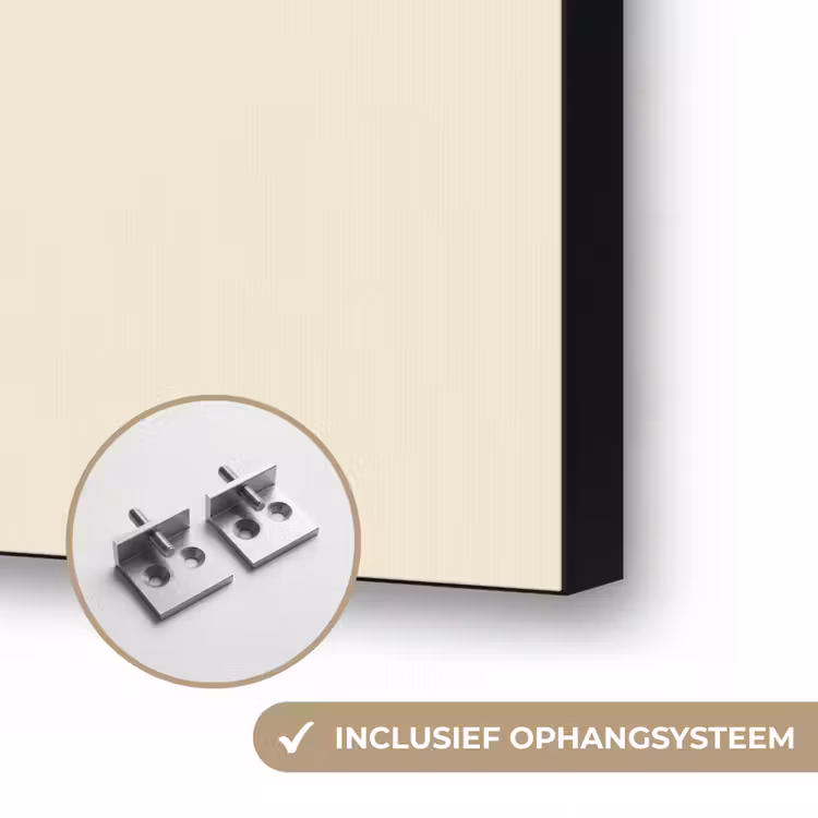 Schelpen - Blauw - Beige Textielframe zwart klein -USP_ophangsysteemNL