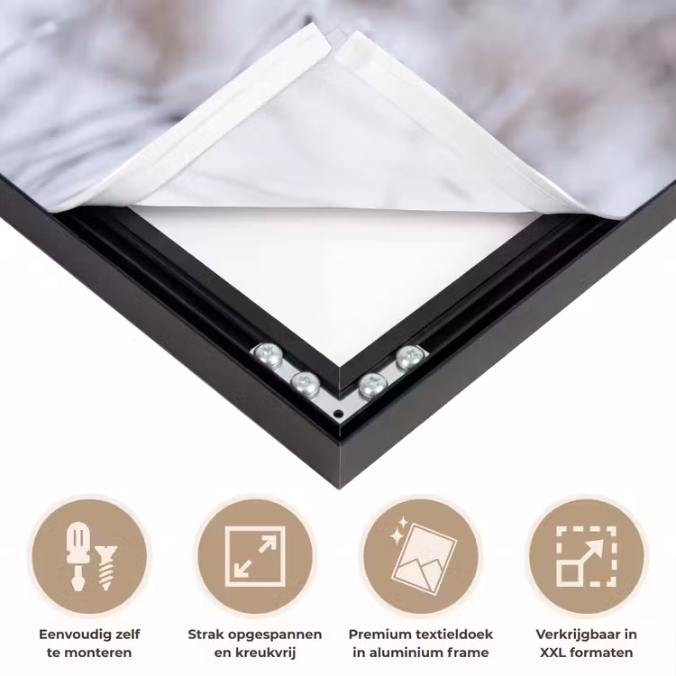 Schermbloem - Rijp - Kristallen - Winter - Delicaat Textielframe zwart klein -USP_feed_closeupNL