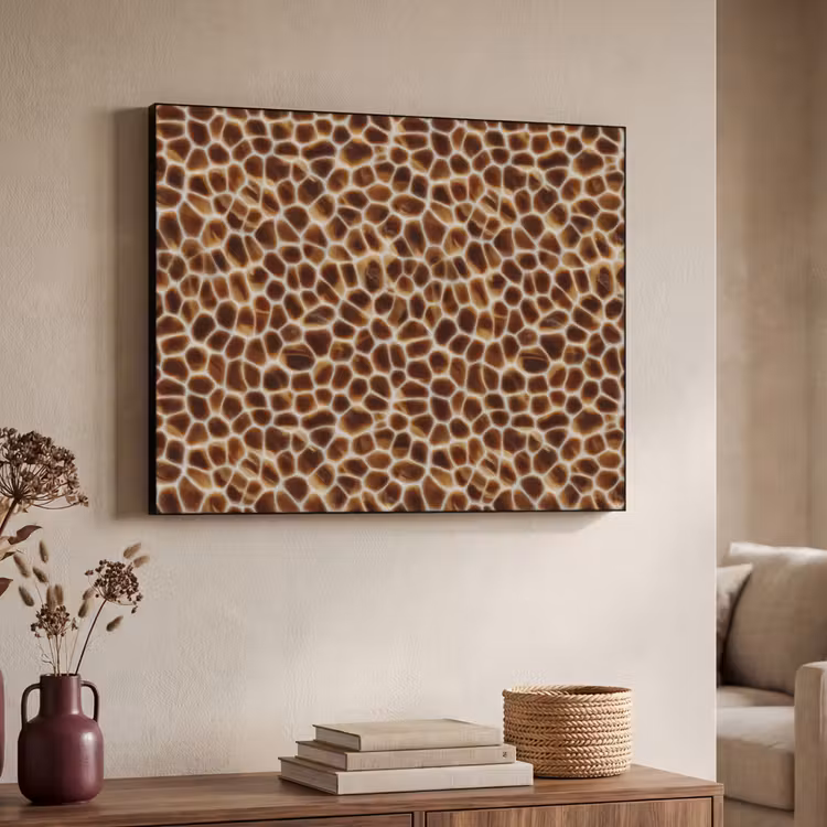 Schildpad - Bruin - Patroon Textielframe zwart klein 947 -sfeer3