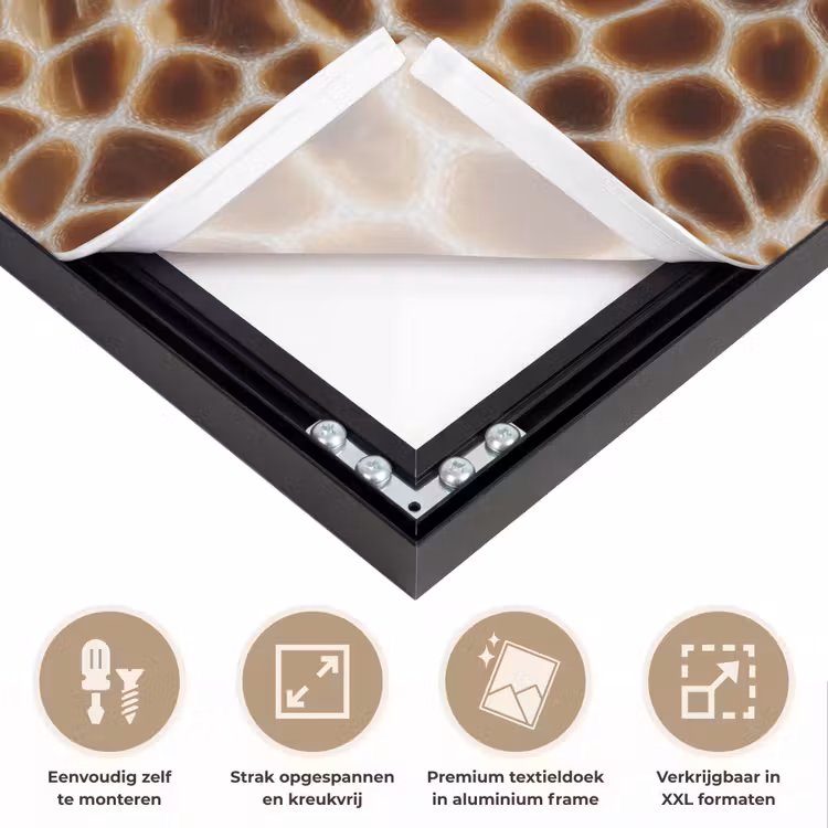 Schildpad - Bruin - Patroon Textielframe zwart klein 947 -USP_feed_closeupNL