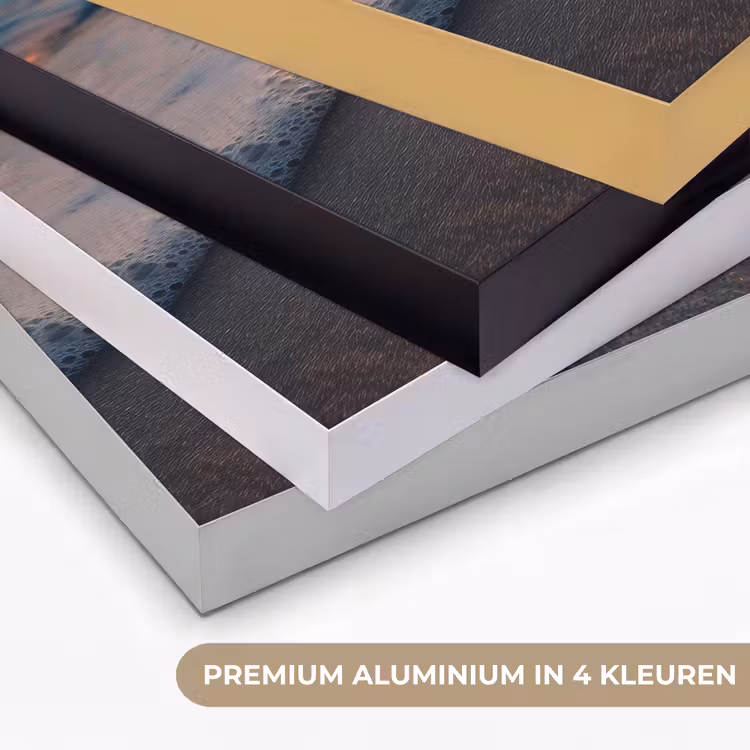 Schildpad - strand - Zonsondergang Textielframe zwart klein -USP_kleurenNL