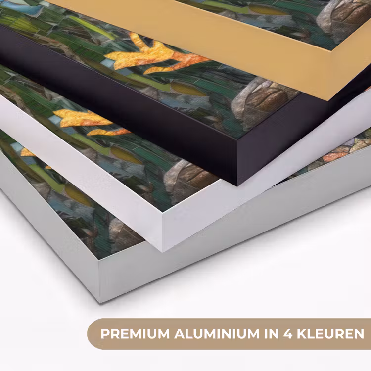 Schildpad - Zeewier - Mozaïek Textielframe zwart klein -USP_kleurenNL