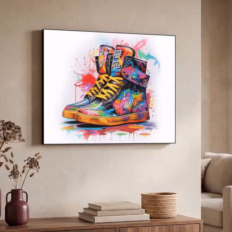 Schoenen - Graffiti - Wit - Kleuren Textielframe zwart klein -sfeer3