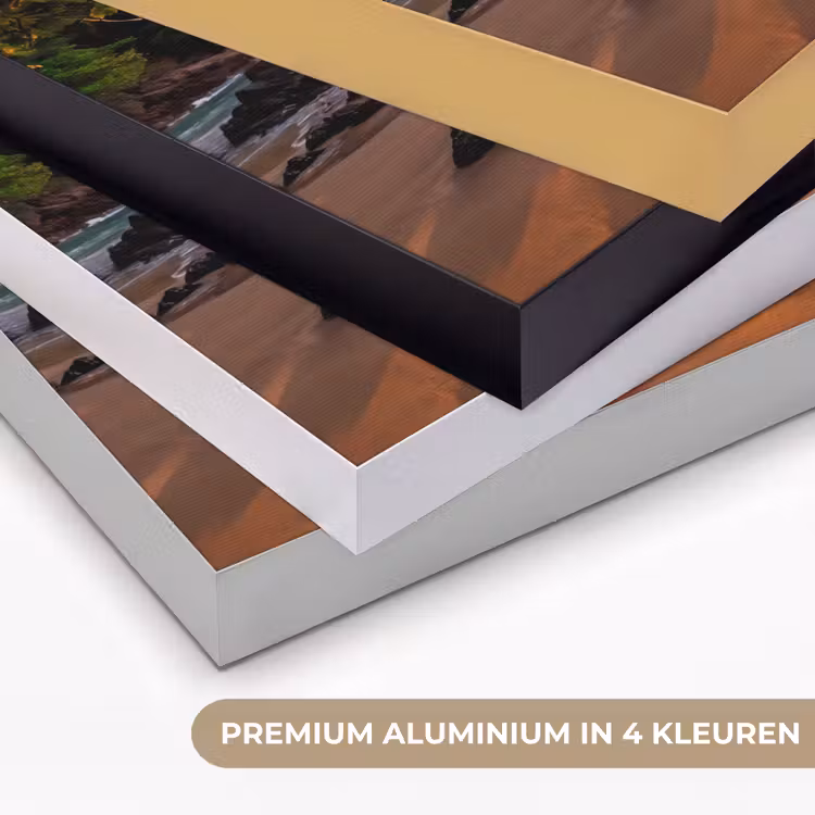 Schommel - Strand - Zonsondergang - Natuur - Oranje Textielframe zwart klein -USP_kleurenNL