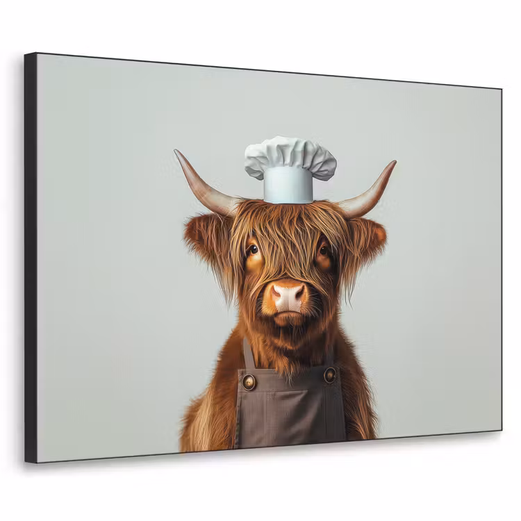 Schotse Hooglander - Bruin - Hoorns - Kokskleding Textielframe - compleet frame klein -3d