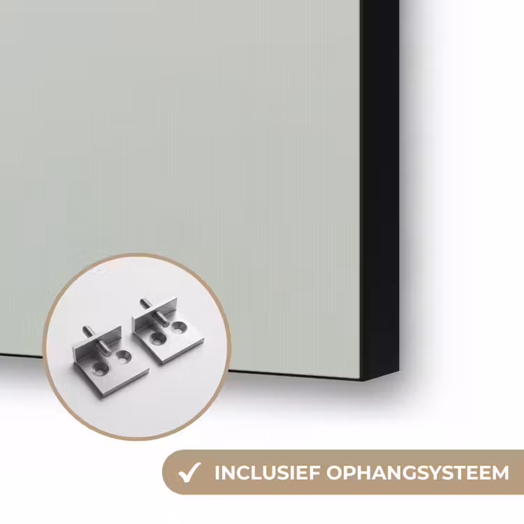 Schotse Hooglander - Bruin - Hoorns - Kokskleding Textielframe zwart klein -USP_ophangsysteemNL