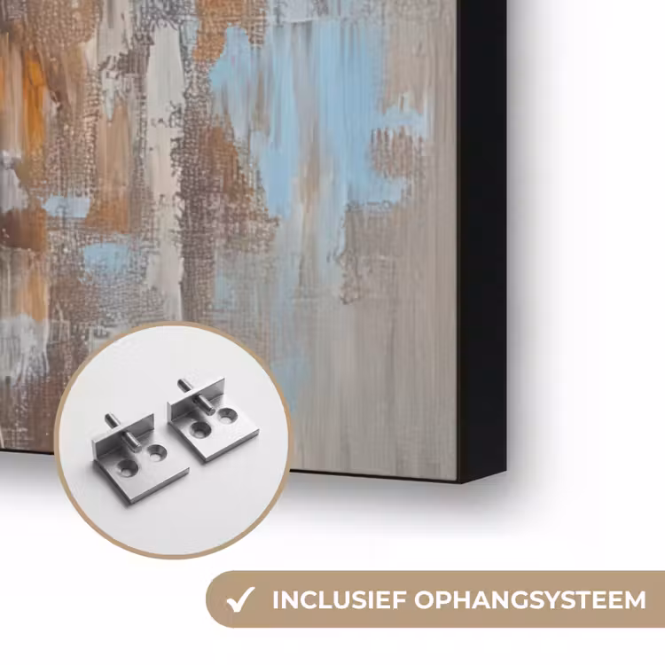 Schotse hooglander - Dieren - Koe - Street art Textielframe zwart klein -USP_ophangsysteemNL