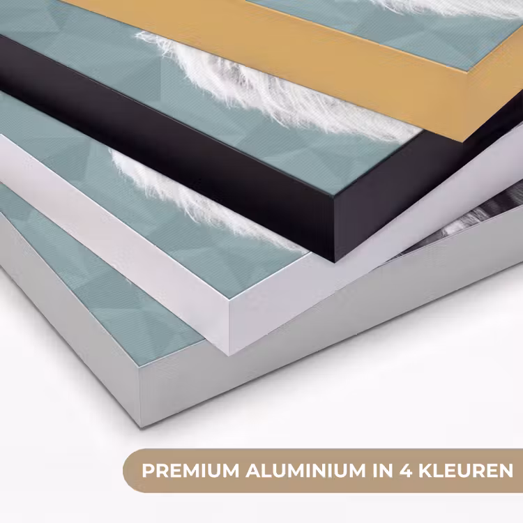 Schotse hooglander - Zwart wit - Patroon - Driehoek Textielframe zwart klein -USP_kleurenNL