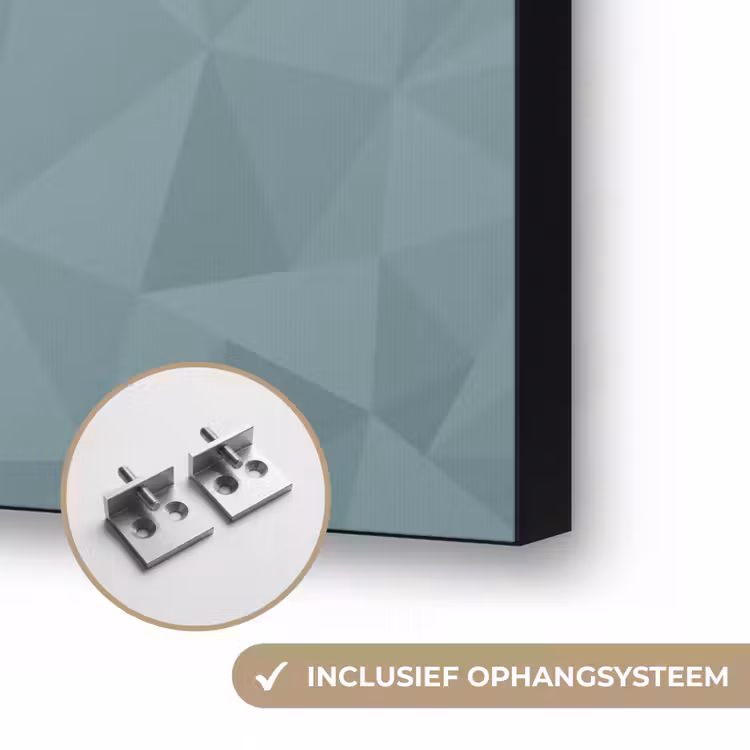 Schotse hooglander - Zwart wit - Patroon - Driehoek Textielframe zwart klein -USP_ophangsysteemNL