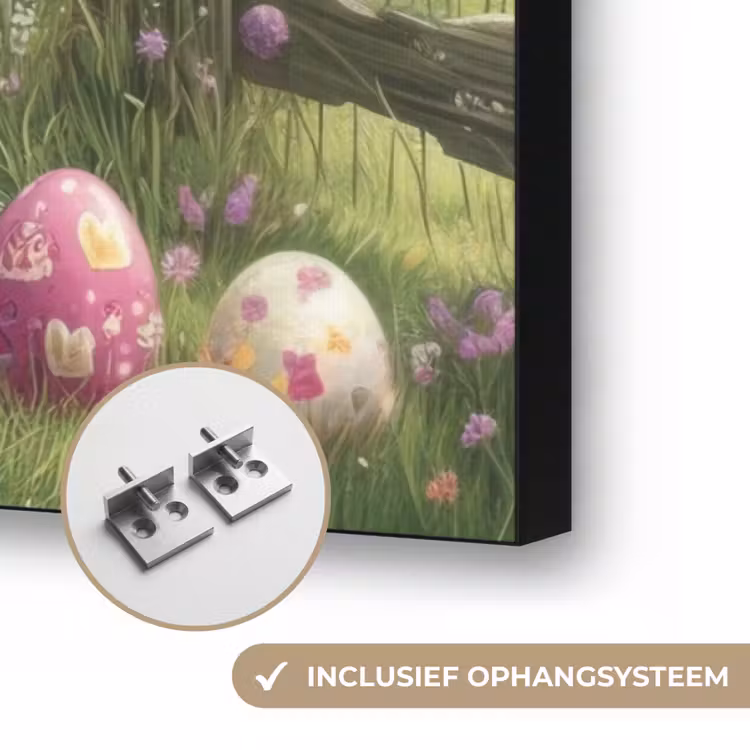 Schotsehooglanders - Paaseieren - Lente Textielframe zwart klein -USP_ophangsysteemNL