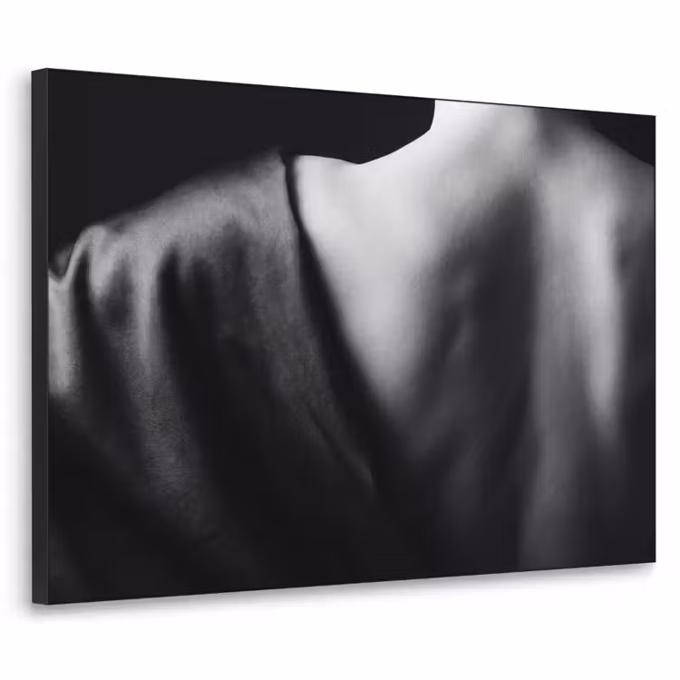 Schouder - Zijde - Rug - Zwart - Wit - Elegant Textielframe zwart klein -3d