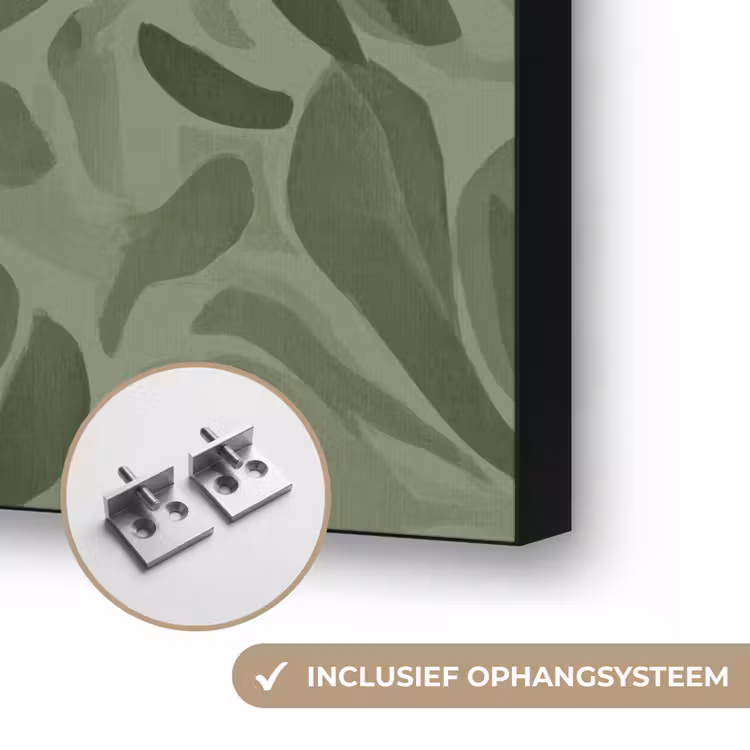 Sereen - Bladeren - Groen Textielframe zwart klein 947 -USP_ophangsysteemNL