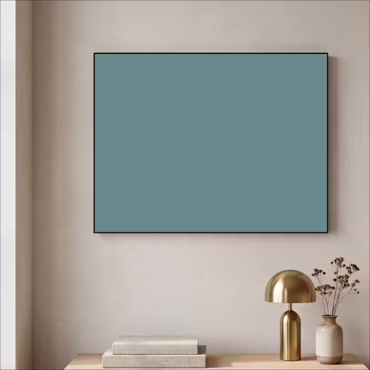 Serene - Teal - Blauw Textielframe zwart klein 947 -sfeer2