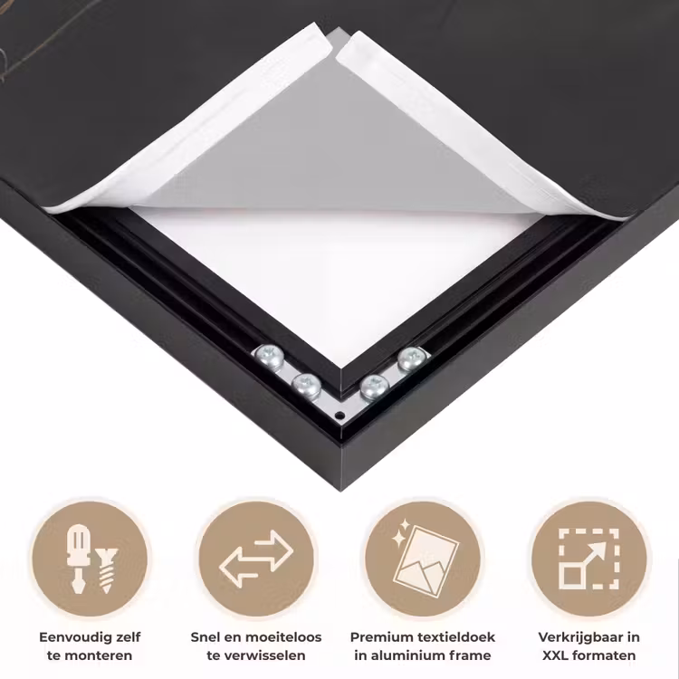 Siergras - Pluimen - Verlichting - Zwart Textielframe zwart klein -USP_closeupNL