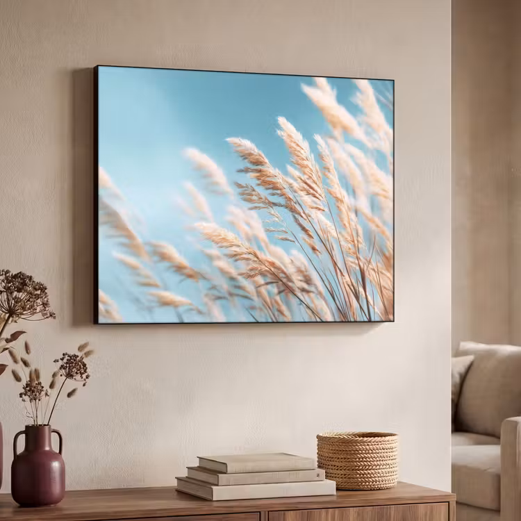 Siergras - Wind - Lichtbruin Textielframe - compleet frame klein -sfeer3