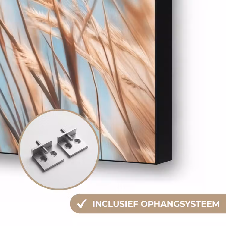 Siergras - Wind - Lichtbruin Textielframe zwart klein -USP_ophangsysteemNL