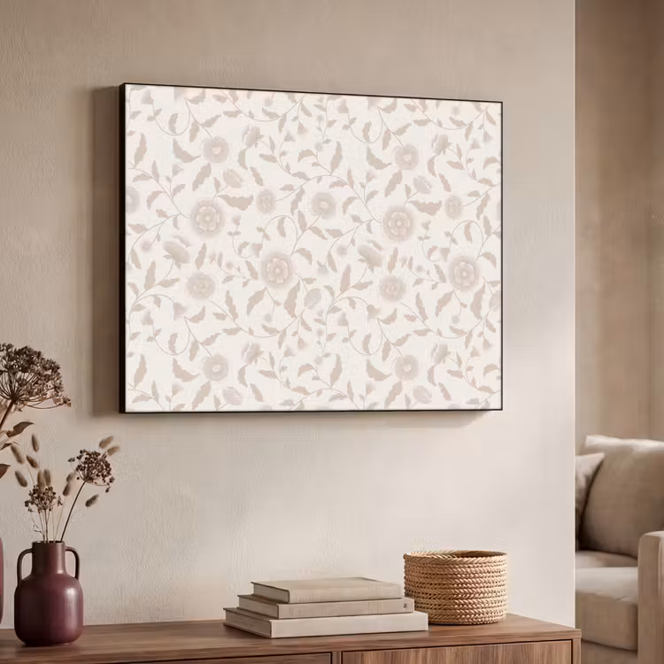 Sierlijk - Bloemen - Beige Textielframe - compleet frame klein 947 -sfeer3