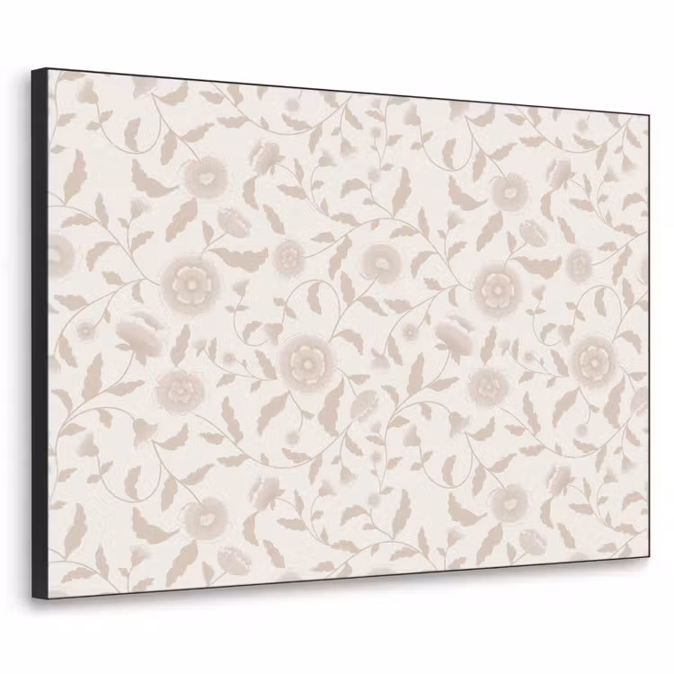 Sierlijk - Bloemen - Beige Textielframe zwart klein 947 -3d