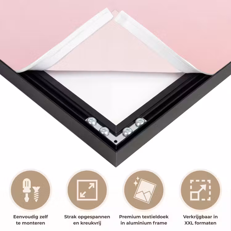 Sierlijk - Kwal - Roze Textielframe zwart klein -USP_feed_closeupNL