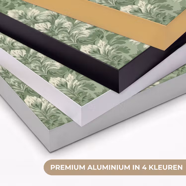 Sierlijk - Lichtgroen - Planten - Patroon - Getailleerd Textielframe zwart klein 947 -USP_kleurenNL