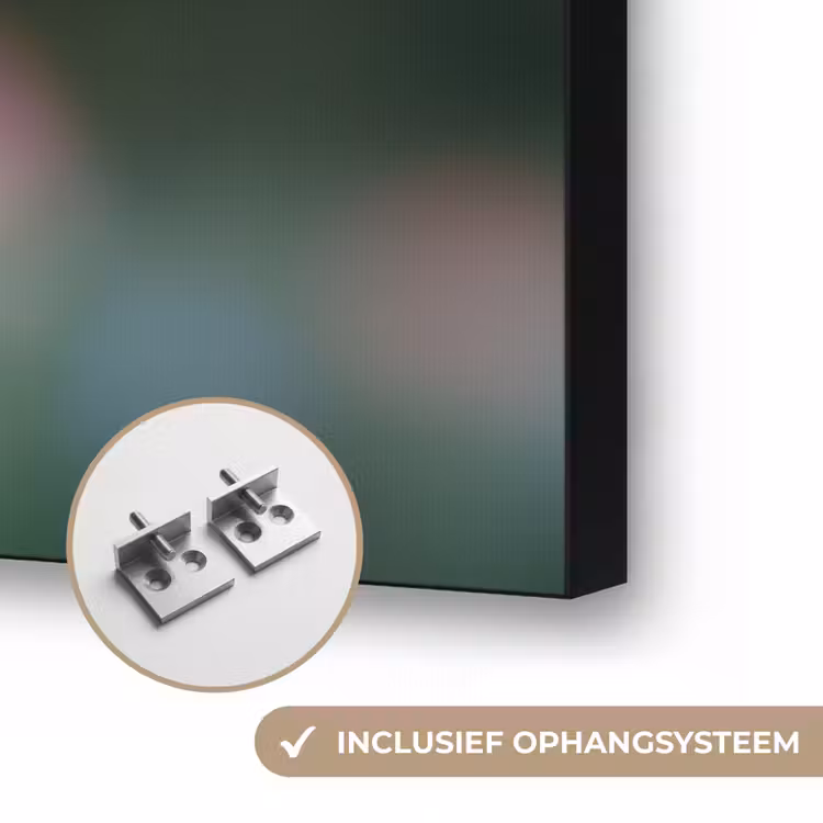 Sierlijke - Vlinder - Paarse - Bloemen Textielframe zwart klein -USP_ophangsysteemNL