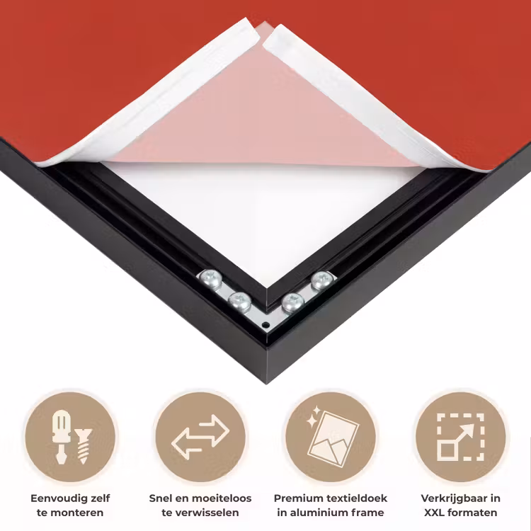 Silhouet - Bladeren - Tak Textielframe zwart klein -USP_closeupNL