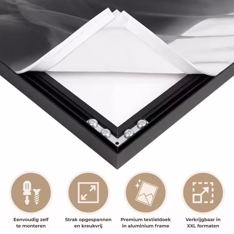 Silhouet - Sluier - Vormen - Zwart - Wit - Sensueel Textielframe zwart klein -USP_feed_closeupNL