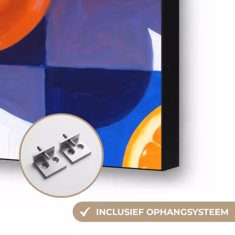 Art frame - Sinaasappel - Geruit - Eten - Sinaasappel - Geruit - Eten Textielframe zwart klein