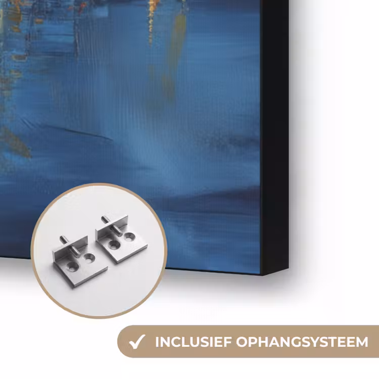 Skyline Toronto - Water - Stadslichten - Toren Textielframe zwart klein -USP_ophangsysteemNL