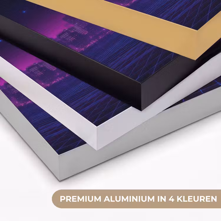 Skyline - Zon - Neon - Rasterpatroon Textielframe zwart klein -USP_kleurenNL