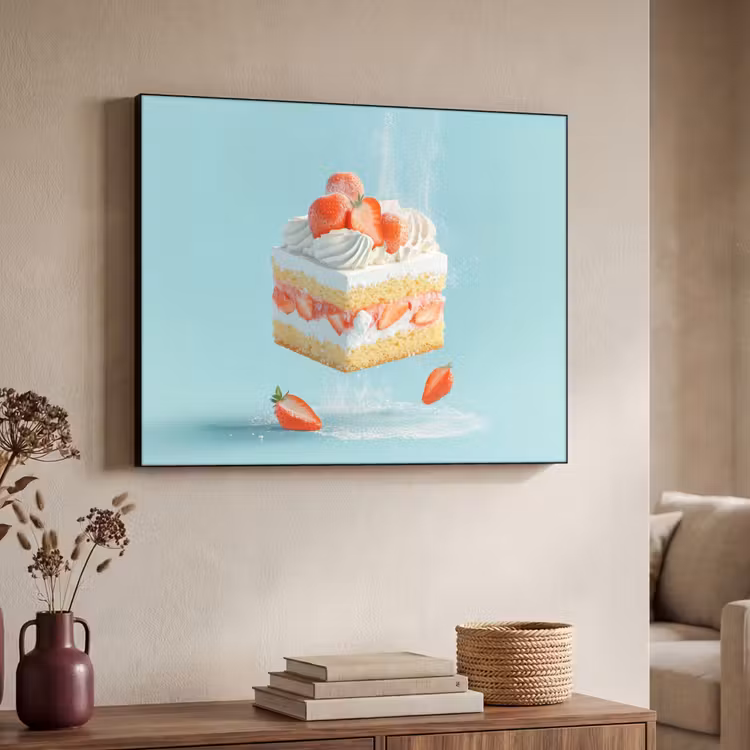 Slagroom - Taart - Blauw - Eten Textielframe - compleet frame klein -sfeer3