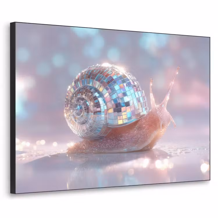 Slak - Disco - Mozaïek - Blauw Textielframe - compleet frame klein -3d