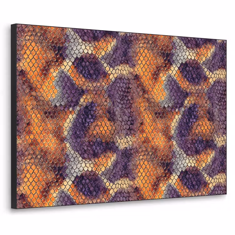Slang - Kleurrijk - Schubben Textielframe zwart klein 947 -3d