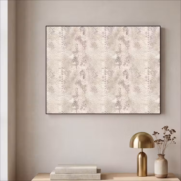 Slang - Patroon - Beige Textielframe zwart klein 947 -sfeer2
