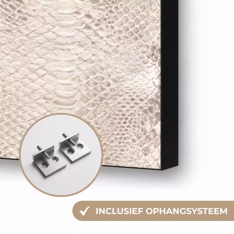 Slang - Patroon - Beige Textielframe zwart klein 947 -USP_ophangsysteemNL