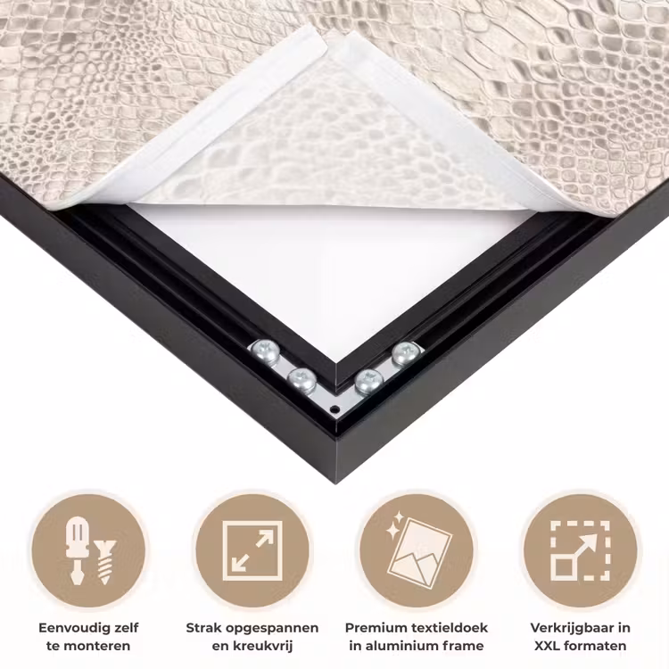 Slang - Patroon - Beige Textielframe zwart klein 947 -USP_feed_closeupNL