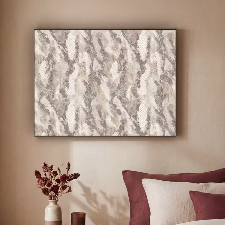 Slang - Patroon - Taupe Textielframe zwart klein 947 -sfeer1
