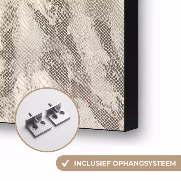 Slang - Patroon - Taupe Textielframe zwart klein 947 -USP_ophangsysteemNL